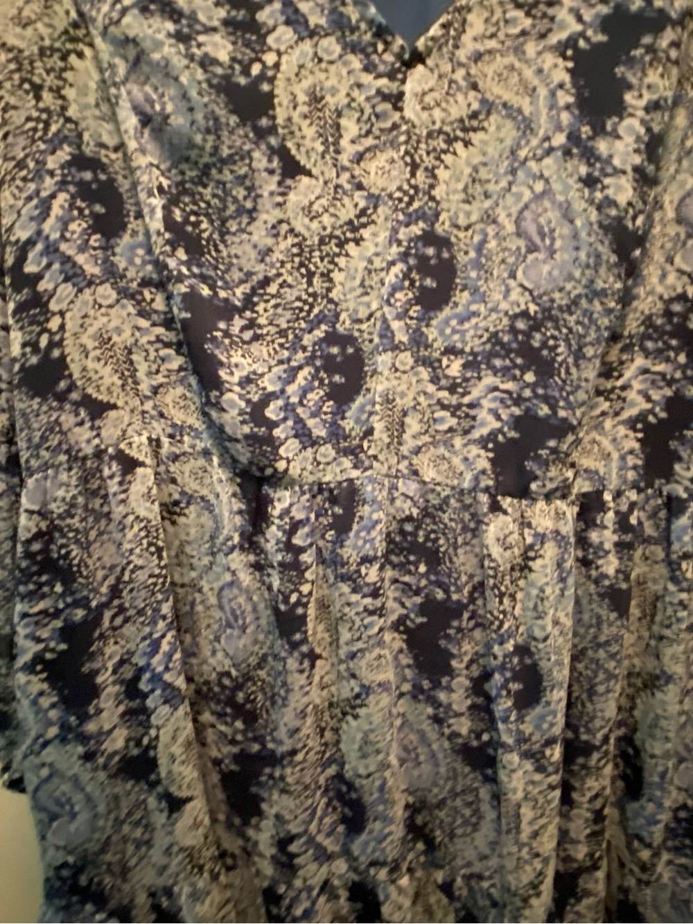 Joie Blue & White Flowy Boho-Chic/Peasant Style/Paisley Pattern Maxi Dress XXL - Picture 4 of 16